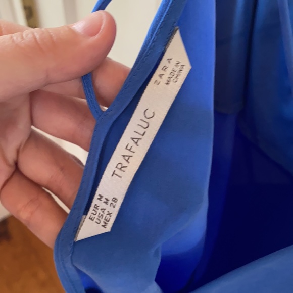 Royal Blue Shift Dress with Mess Detail and Open back - Zara - Picture 3 of 4